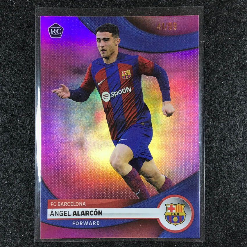2023-24 Topps Barcelona ANGEL ALARCON First Team Rookie Pink Foil 41/99 #24