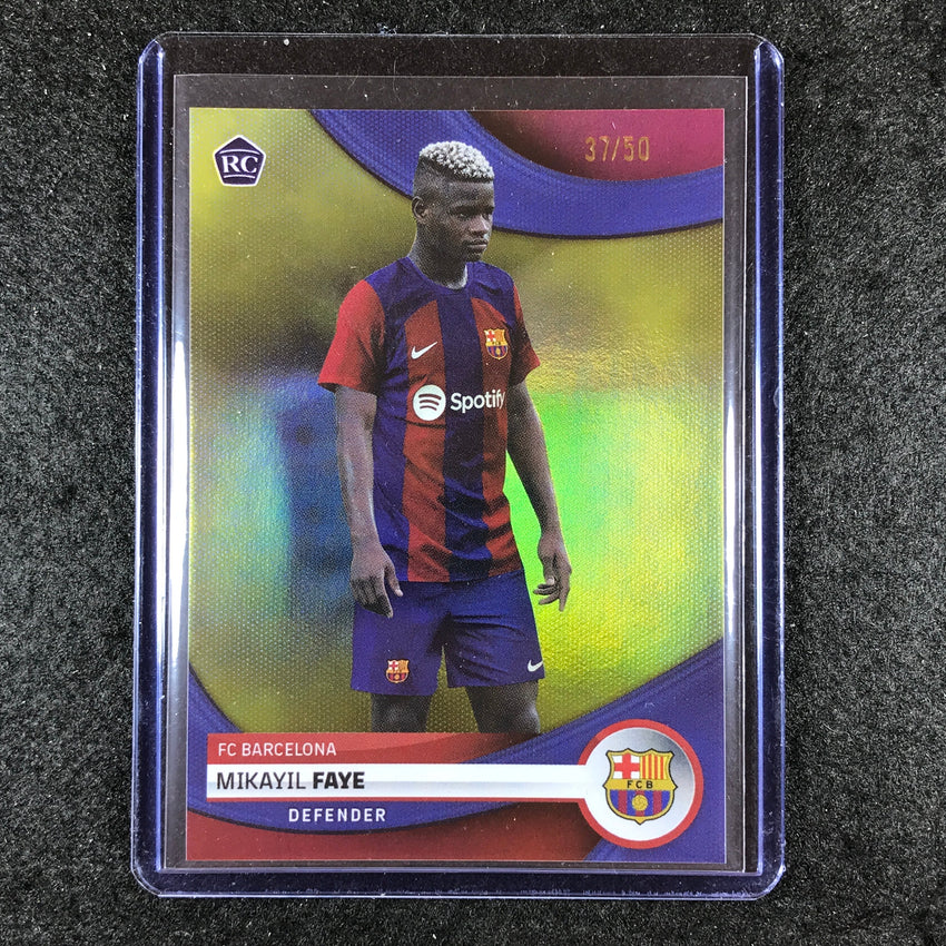 2023-24 Topps Barcelona MIKAYIL FAYE First Team Rookie Yellow Foil 37/50 #11