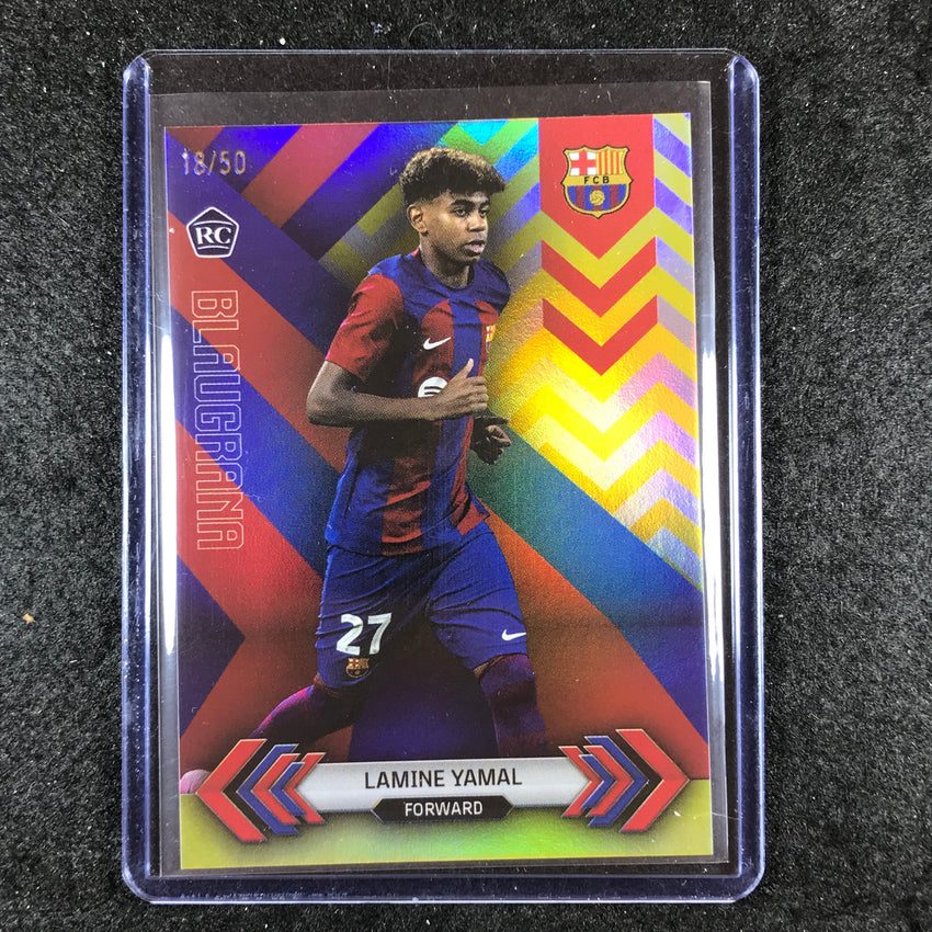 2023-24 Topps Barcelona LAMINE YAMAL Blaugrana Rookie Yellow Foil 18/50 #1
