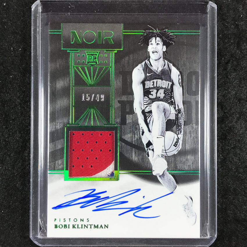 2024-25 Noir BOBI KLINTMAN Base Rookie Patch Auto Black and White Green 15/49