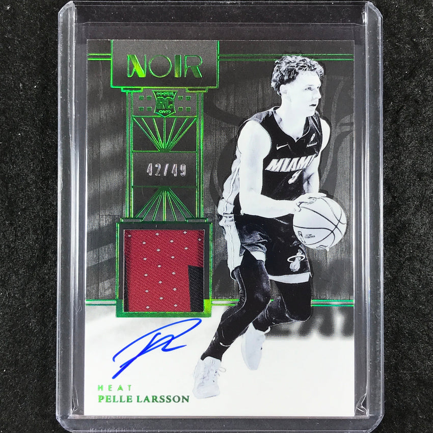 2024-25 Noir PELLE LARSSON Base Rookie Patch Auto Black and White Green 42/49