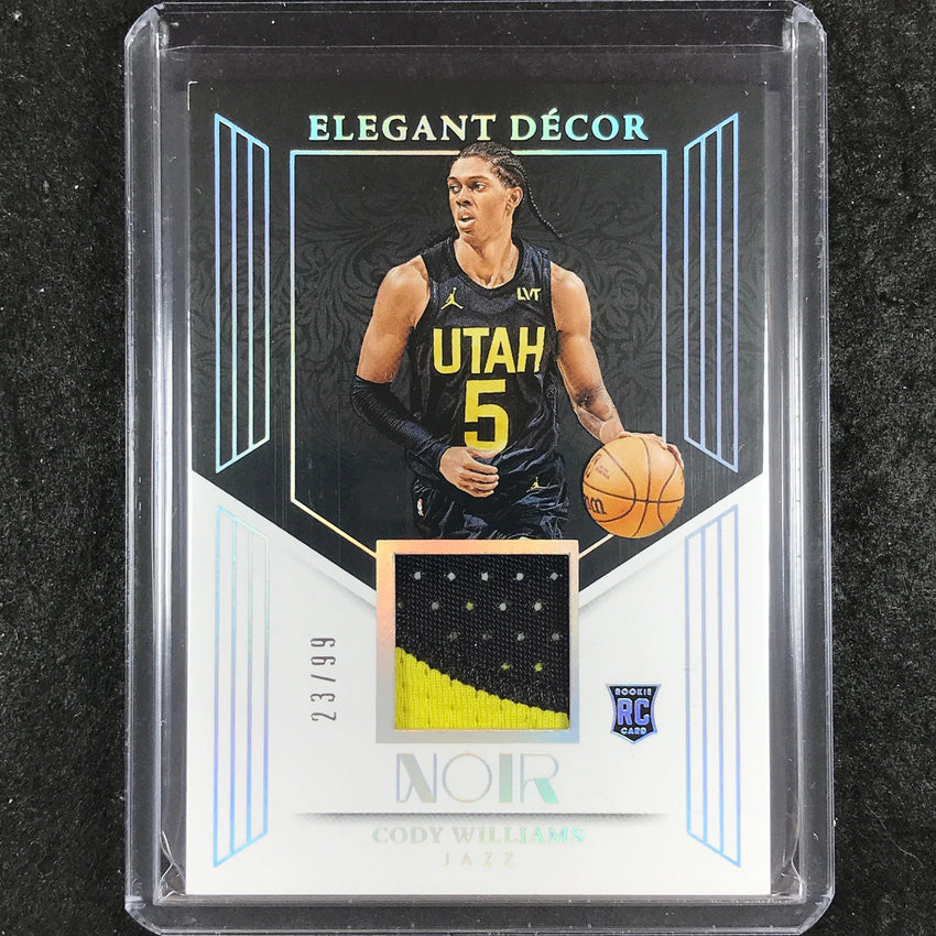 2024-25 Noir CODY WILLIAMS Elegant Decor Rookie Patch Relic 23/99