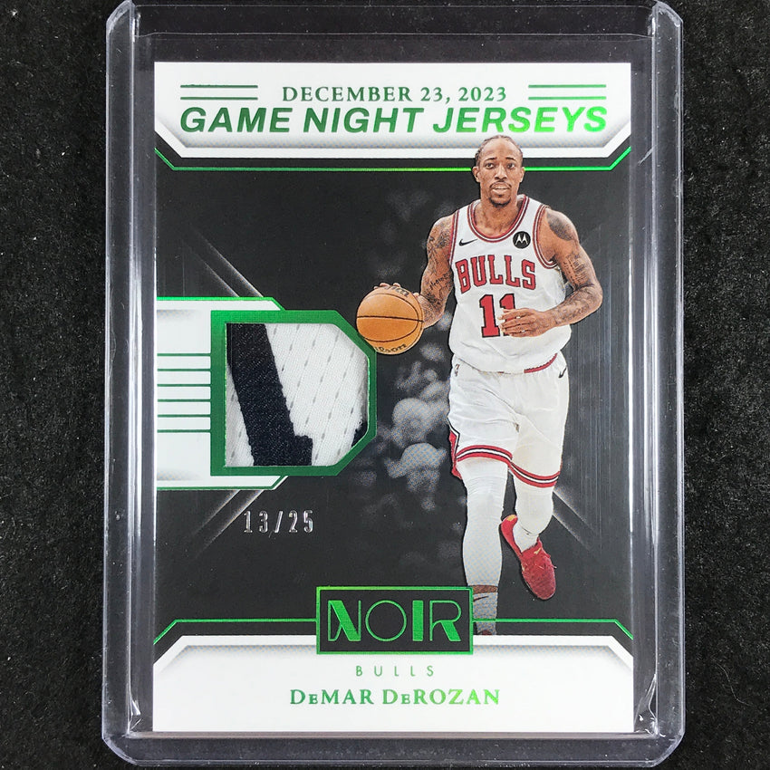 2024-25 Noir DEMAR DEROZAN Game Night Jerseys Patch Relic Holo Green 13/25