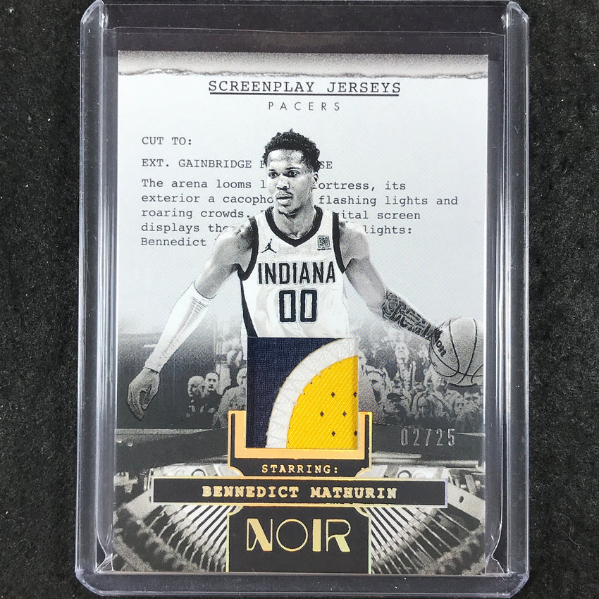 2024-25 Noir BENNEDICT MATHURIN Screenplay Jerseys Patch Relic Holo Gold 2/25