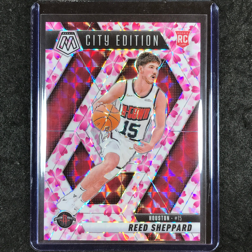 2024-25 Mosaic REED SHEPPARD Rookie NBA Debut Choice Cherry Blossom 6/20 #276