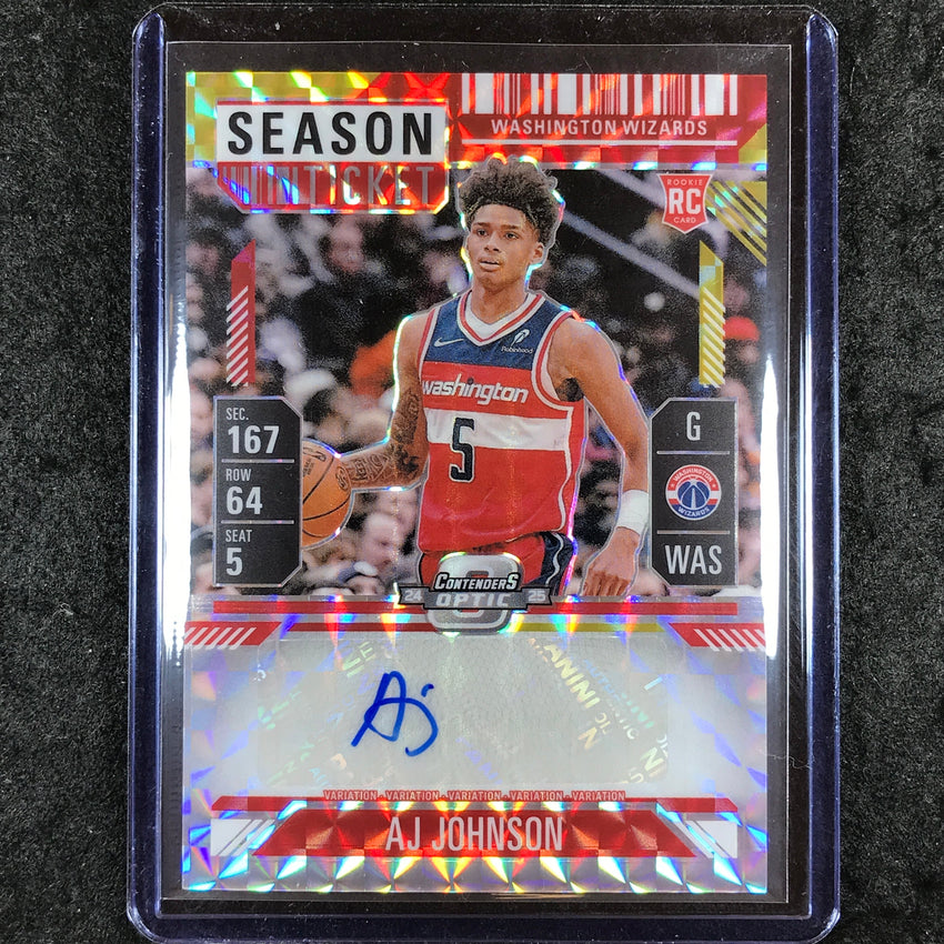 2024-25 Mosaic AJ JOHNSON Rookie Season Ticket Variation Auto Choice #AJJ