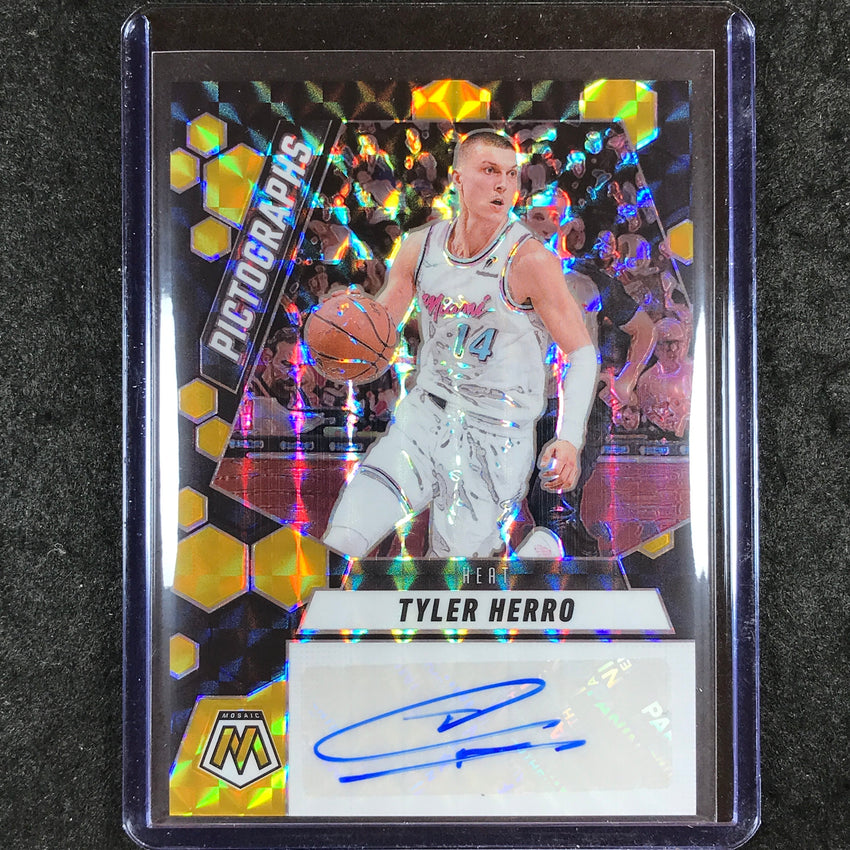 2024-25 Mosaic TYLER HERRO Pictographs Auto Choice Black Gold 3/8