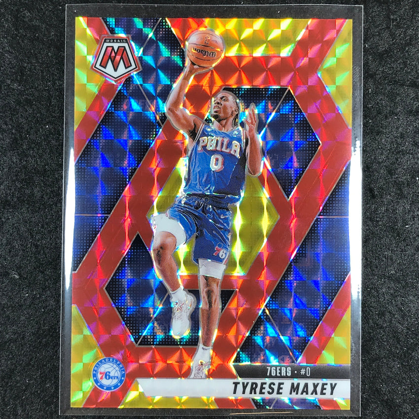 2024-25 Mosaic TYRESE MAXEY Choice Fusion Red and Yellow 51/75 #23