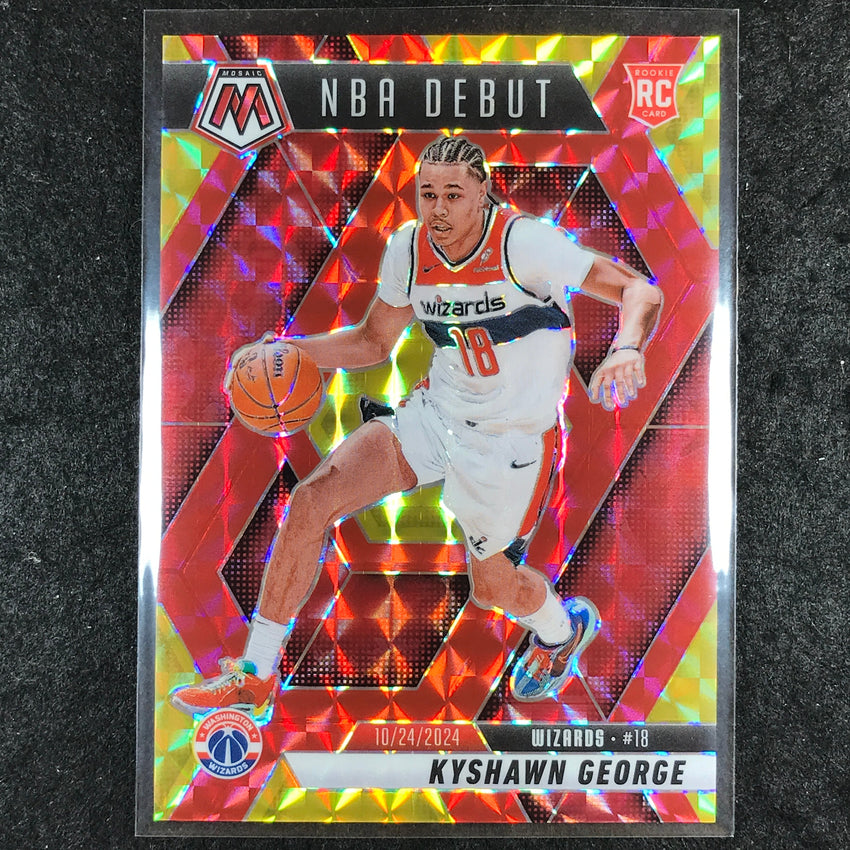 2024-25 Mosaic KYSHAWN GEORGE Rookie NBA Debut Choice Red and Yellow 20/75 #256