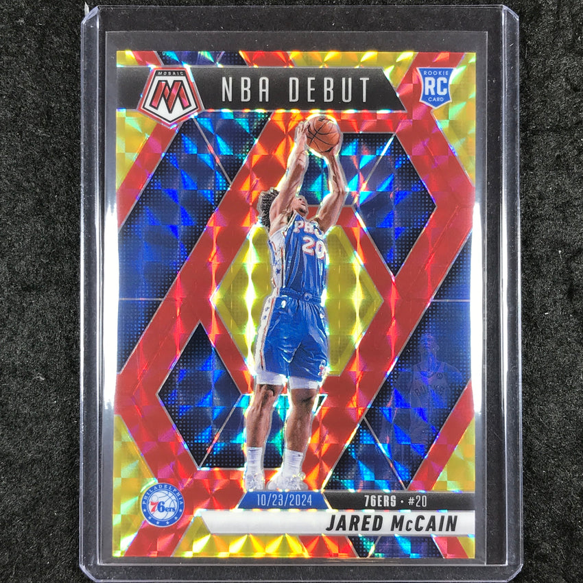 2024-25 Mosaic JARED MCCAIN Rookie NBA Debut Choice Red and Yellow 9/75 #263