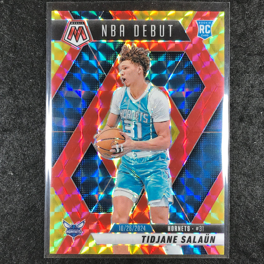 2024-25 Mosaic TIDJANE SALAUN Rookie NBA Debut Choice Red and Yellow 69/75 #268