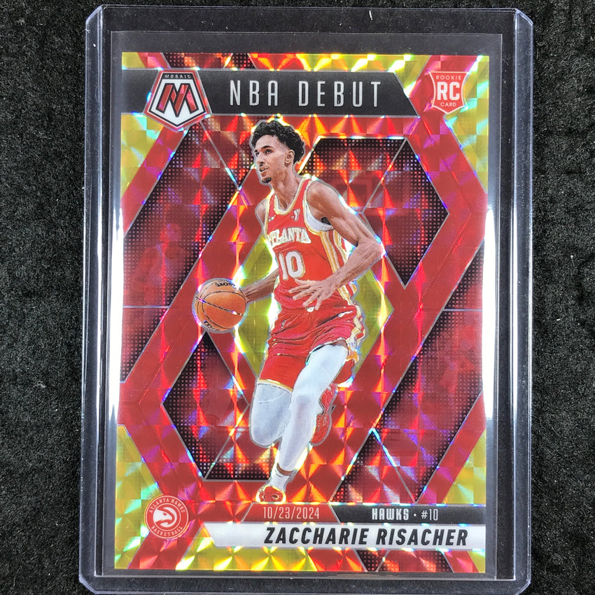 2024-25 Mosaic ZACCHARIE RISACHER Rookie NBA Debut Choice Red Yellow 72/75 #269