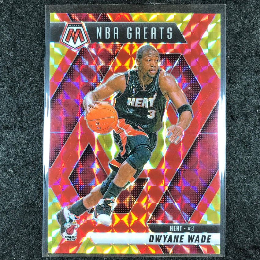 2024-25 Mosaic DWYANE WADE NBA Greats Choice Fusion Red and Yellow 27/75 #300