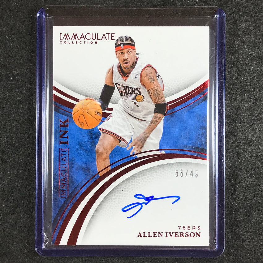 2024-25 Immaculate ALLEN IVERSON Immaculate Ink Auto Red 36/49