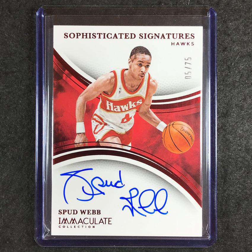 2024-25 Immaculate SPUD WEBB Sophisticated Signatures Auto Red 5/75