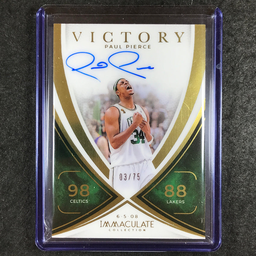 2024-25 Immaculate PAUL PIERCE Victory Signatures Acetate Auto 3/75