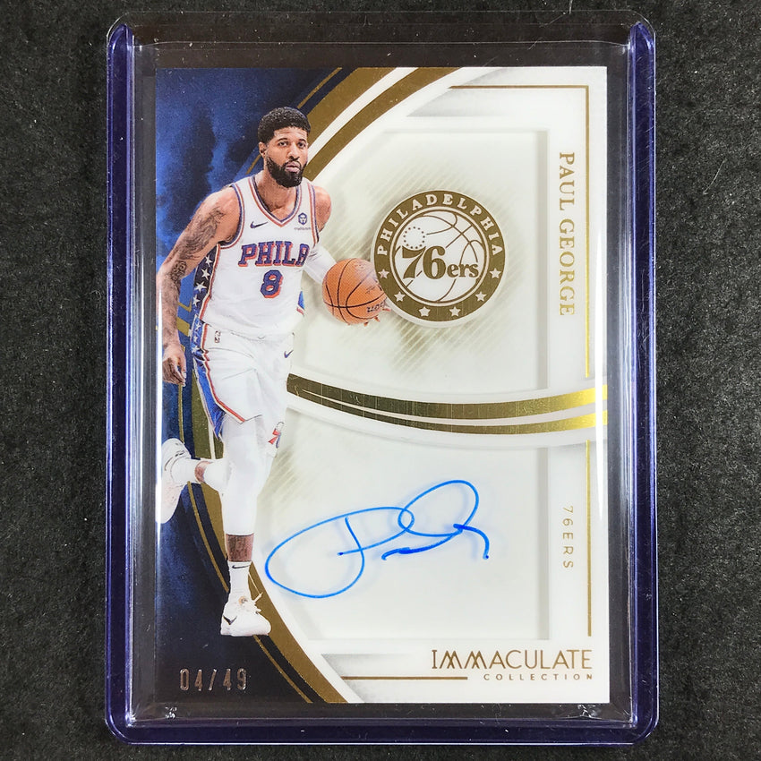 2024-25 Immaculate PAUL GEORGE Shadowbox Signatures Auto 4/49