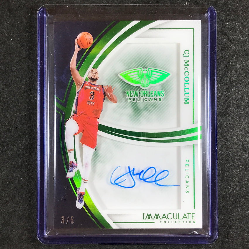 2024-25 Immaculate CJ MCCOLLUM Shadowbox Signatures Auto Green 3/5
