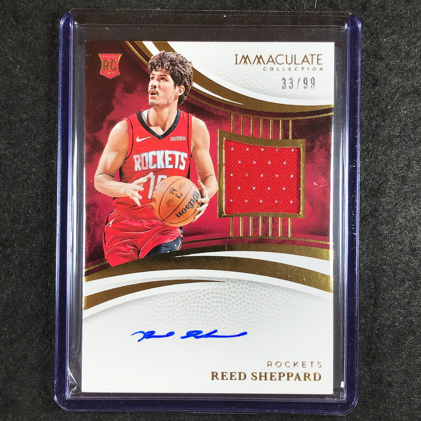2024-25 Immaculate REED SHEPPARD Base Rookie Patch Auto 33/99 #123