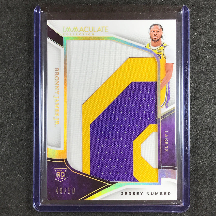 2024-25 Immaculate BRONNY JAMES JR. Jumbo Patches Rookie Jersey Number 49/50