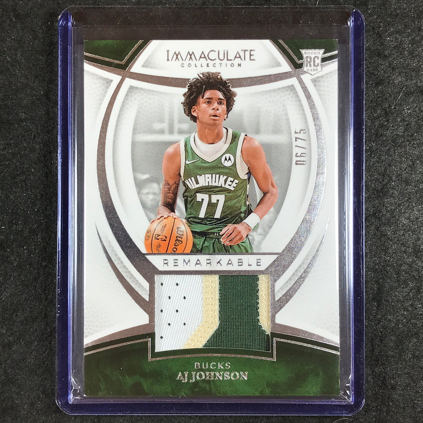 2024-25 Immaculate AJ JOHNSON Remarkable Rookie Jerseys Patch 6/75