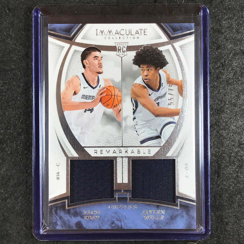2024-25 Immaculate ZACH EDEY JAYLEN WELLS Remarkable Rookie Jerseys Dual 55/75