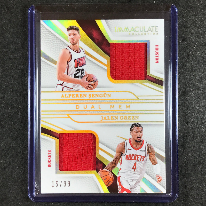 2024-25 Immaculate ALPEREN SENGUN JALEN GREEN Immaculate Dual Mem 15/99