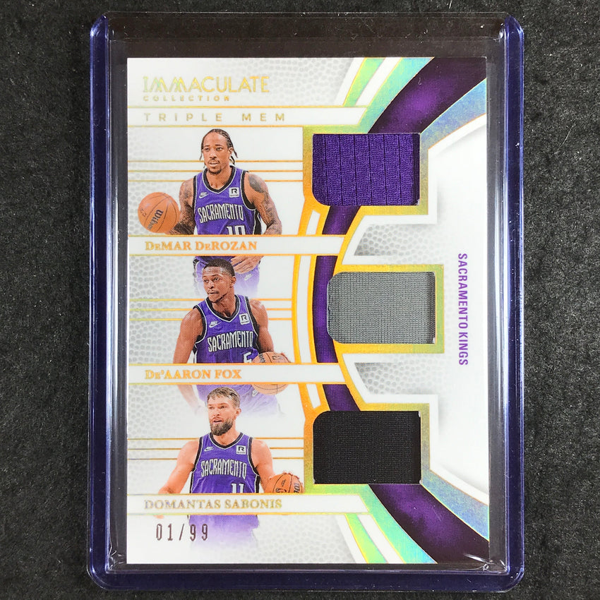 2024-25 Immaculate DEROZAN FOX SABONIS Immaculate Triple Mem 1/99