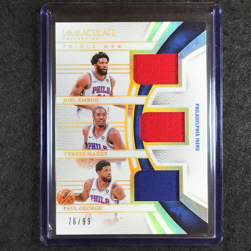 2024-25 Immaculate EMBIID MAXEY GEORGE Immaculate Triple Mem 76/99