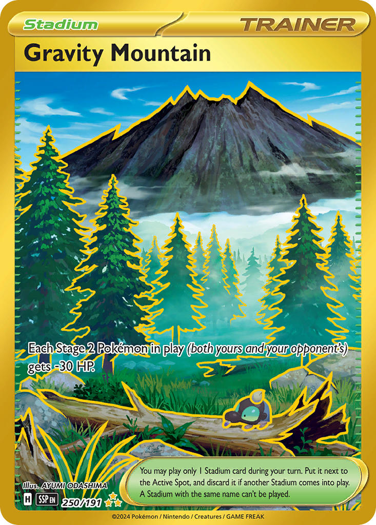 [GOLD] Gravity Mountain - 250/191 - Hyper Rare Surging Sparks