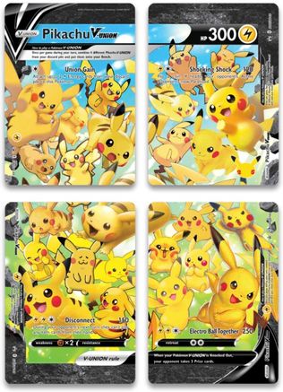 Pikachu V UNION Complete 4-Card Set - Pokemon SWSH Sword & Shield Promo