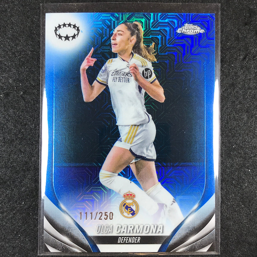 2023-24 Topps Chrome Women's UEFA OLGA CARMONA Base Blue Mojo 111/250 #89