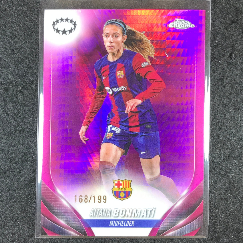 2023-24 Topps Chrome Women's UEFA AITANA BONMATI Base Pink Prism 168/199 #1