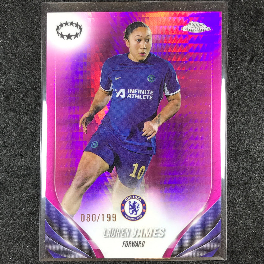 2023-24 Topps Chrome Women's UEFA LAUREN JAMES Base Pink Prism 80/199 #10