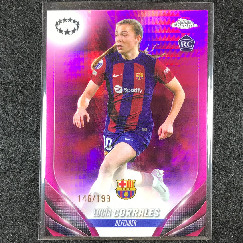 2023-24 Topps Chrome Women's UEFA LUCIA CORRALES Rookie Pink Prism 146/199 #19