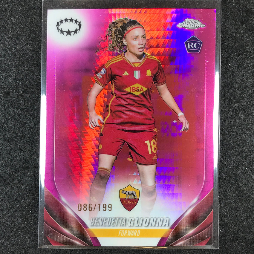 2023-24 Topps Chrome Women's UEFA BENEDETTA GLIONNA Rookie Pink Prism 86/199 #29