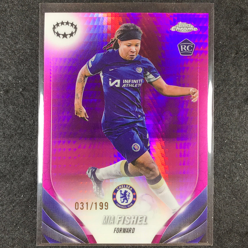 2023-24 Topps Chrome Women's UEFA MIA FISHEL Rookie Base Pink Prism 31/199 #39
