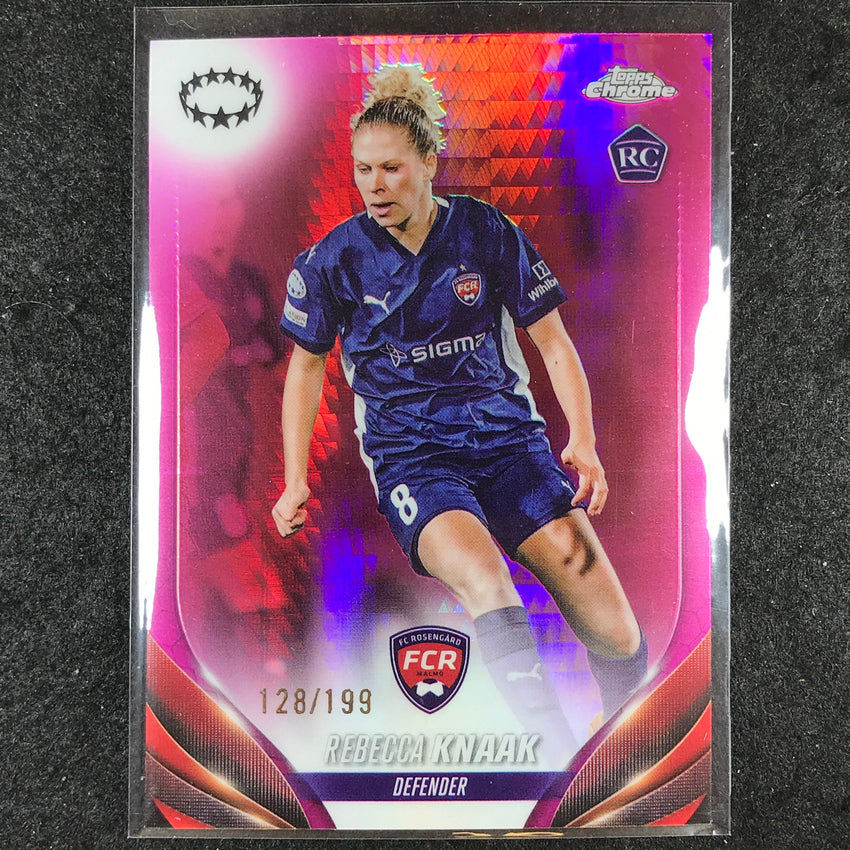2023-24 Topps Chrome Women's UEFA REBECCA KNAAK Rookie Pink Prism 128/199 #65