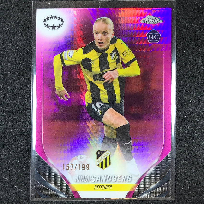 2023-24 Topps Chrome Women's UEFA ANNA SANDBERG Rookie Pink Prism 157/199 #87