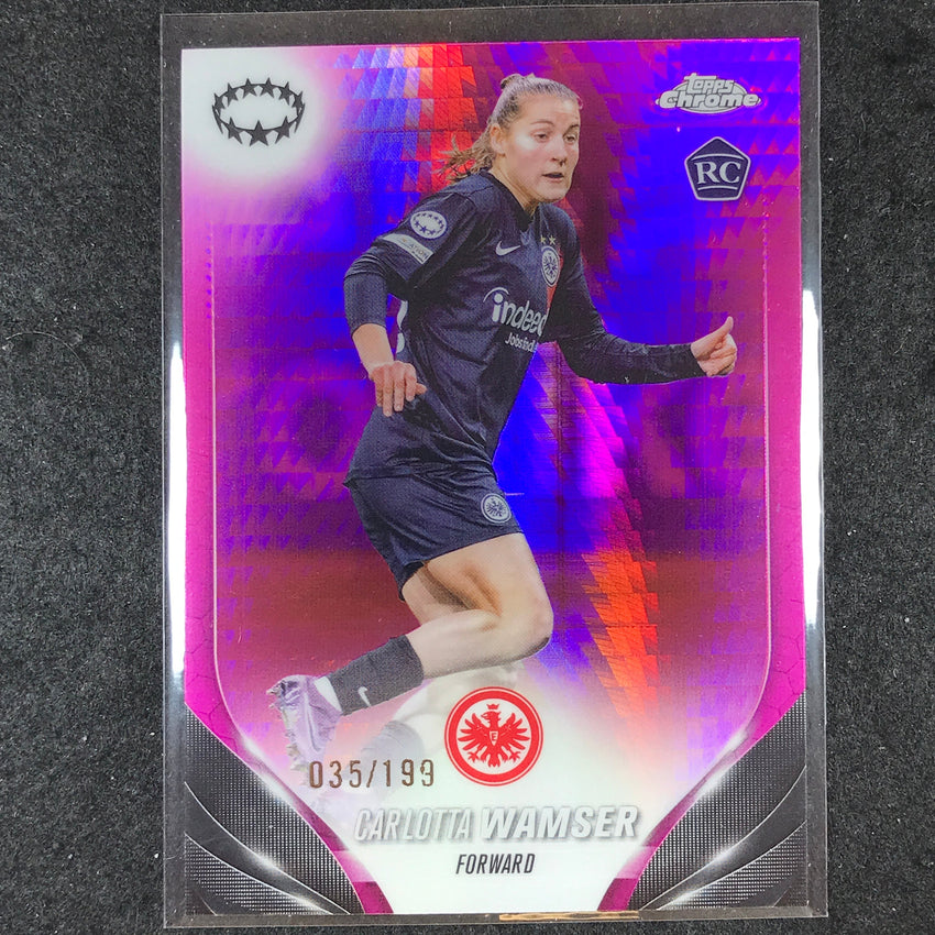 2023-24 Topps Chrome Women's UEFA CARLOTTA WAMSER Rookie Pink Prism 35/199 #98