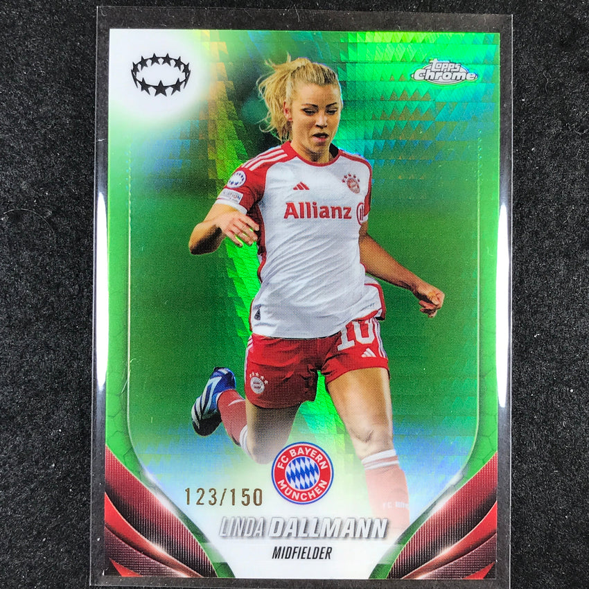 2023-24 Topps Chrome Women's UEFA LINDA DALLMANN Base Neon Green 123/150 #12
