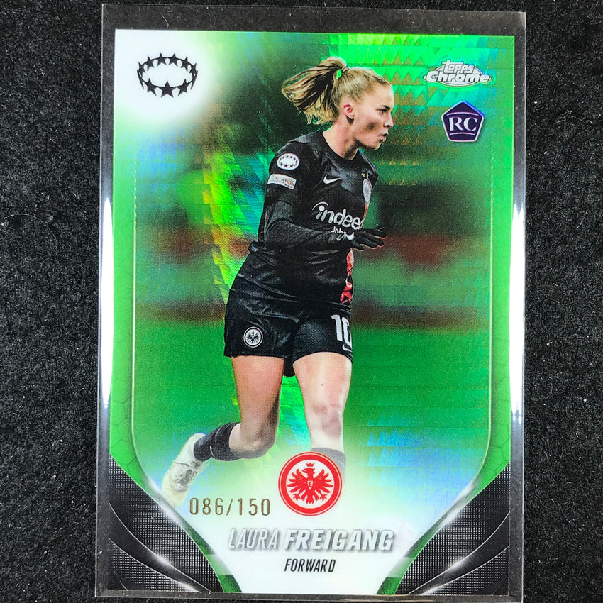 2023-24 Topps Chrome Women's UEFA LAURA FREIGANG Rookie Neon Green 86/150 #34