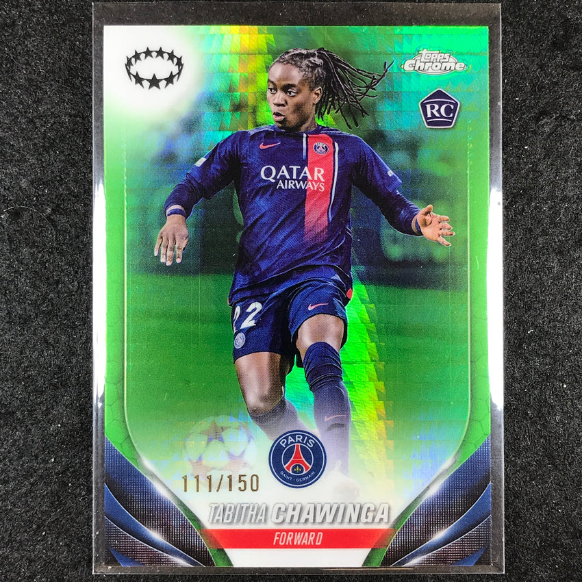 2023-24 Topps Chrome Women's UEFA TABITHA CHAWINGA Rookie Neon Green 111/150 #47