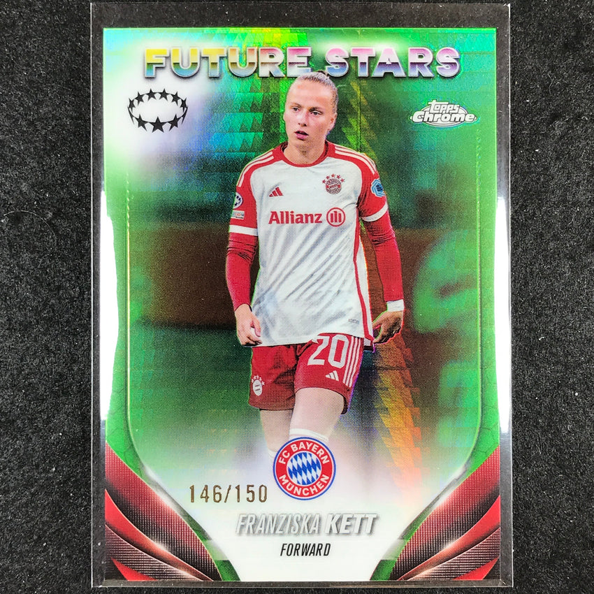2023-24 Topps Chrome Women's UEFA FRANZISKA KETT Future Stars Neon Green 146/150