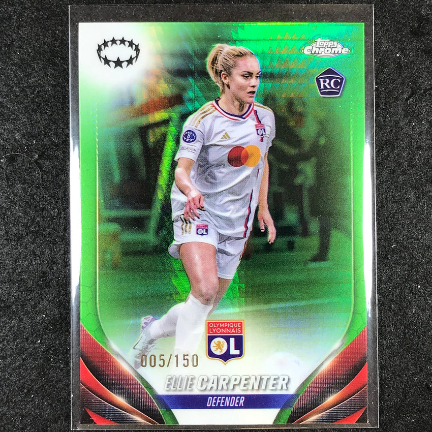 2023-24 Topps Chrome Women's UEFA ELLIE CARPENTER Rookie Neon Green 5/150 #97