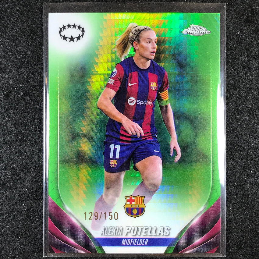 2023-24 Topps Chrome Women's UEFA ALEXIA PUTELLAS Base Neon Green 129/150 #100