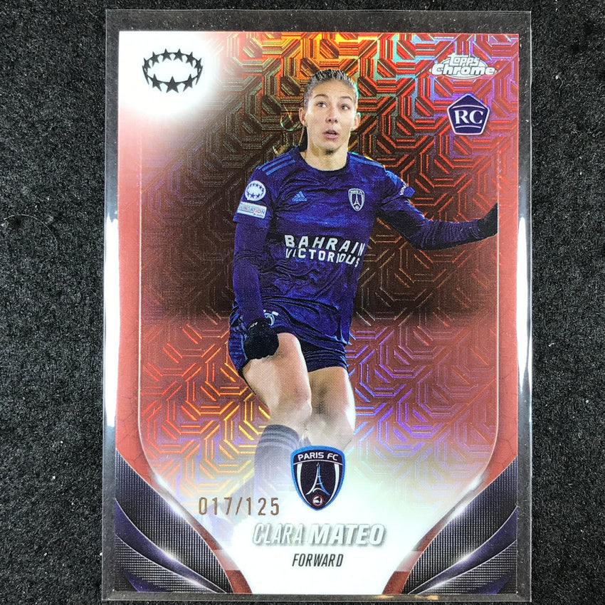 2023-24 Topps Chrome Women's UEFA CLARA MATEO Rookie Rose Gold Mojo 17/125 #41
