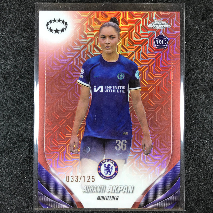 2023-24 Topps Chrome Women's UEFA ASHANTI AKPAN Rookie Rose Gold Mojo 33/125 #57