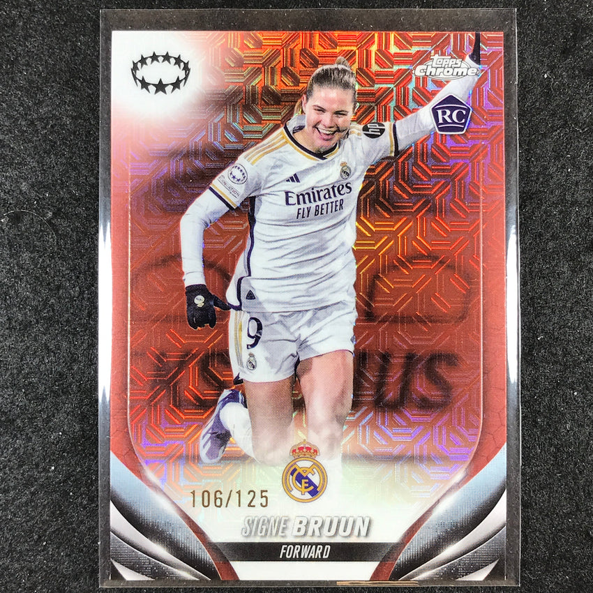 2023-24 Topps Chrome Women's UEFA SIGNE BRUUN Rookie Rose Gold Mojo 106/125 #74