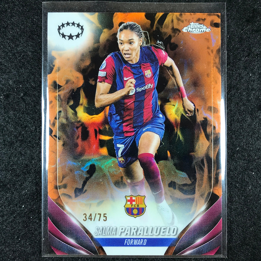 2023-24 Topps Chrome Women's UEFA SALMA PARALLUELO Base Inferno 34/75 #7